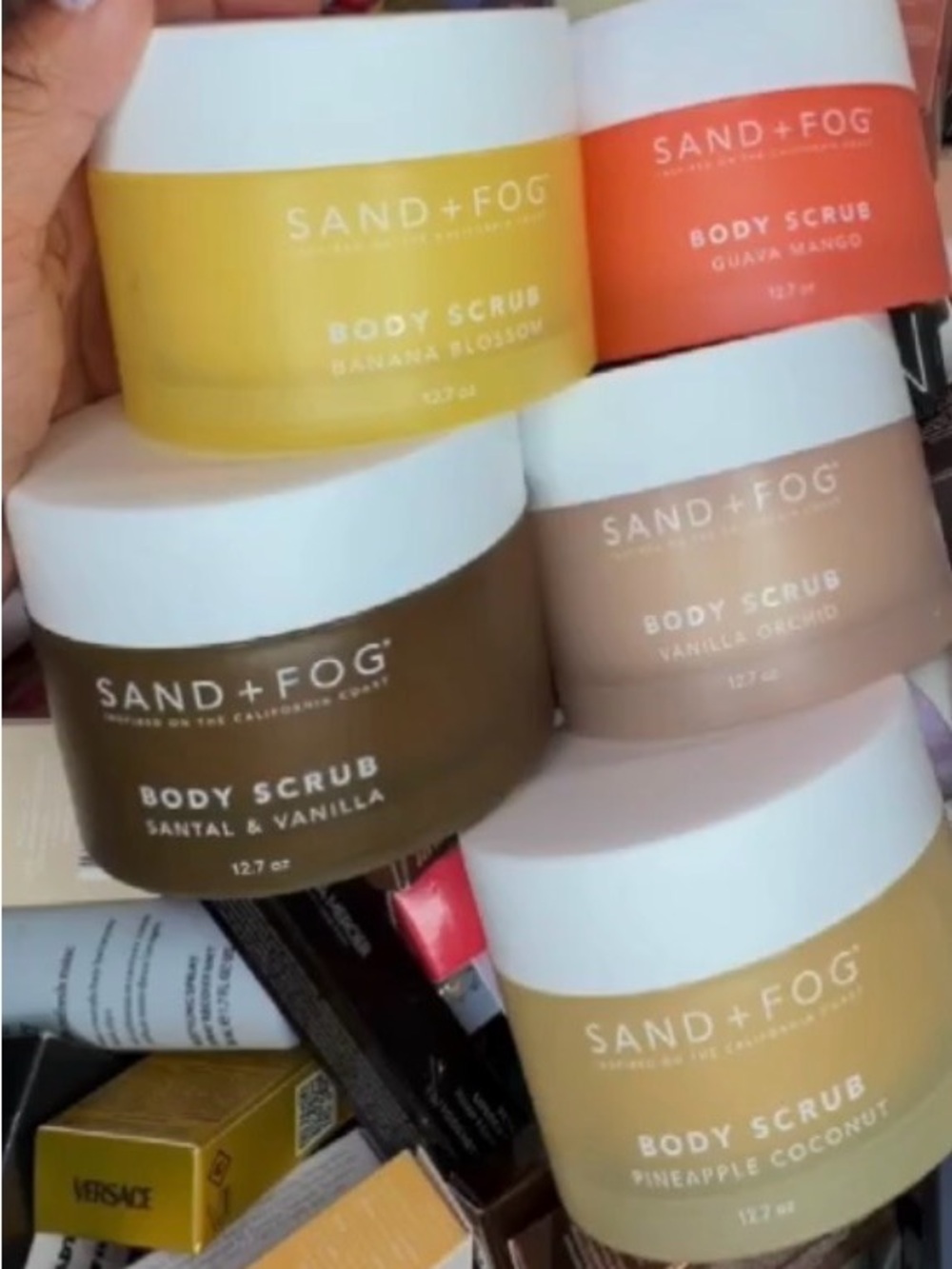 Sand & Fog  Body Scrub Collection - Banana Blossom & Guava Mango & Vanilla - X3